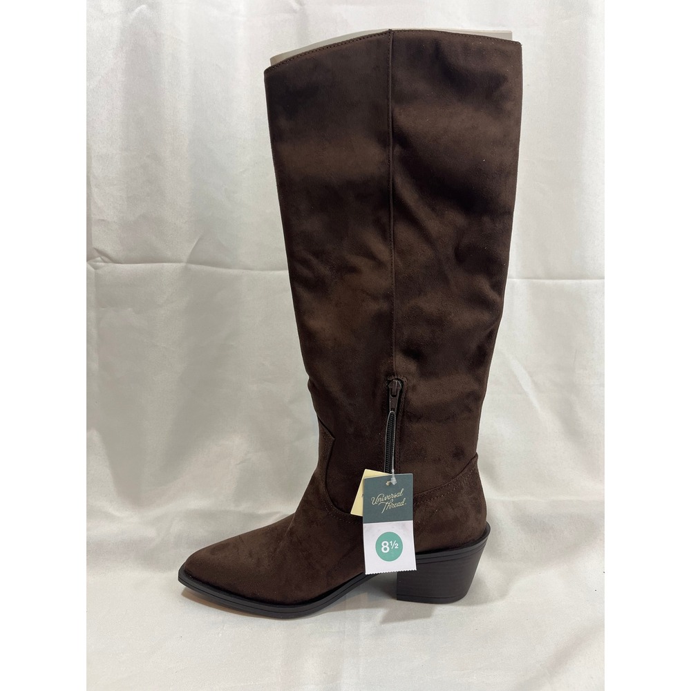 Universal Thread Womens Brown Faux Suede Fringe Western Tall Boots Size 8.5 NEW - Picture 4 of 6